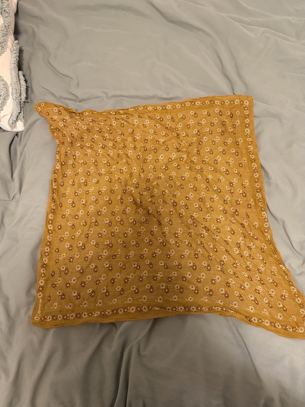 Madewell Mustard Floral Cotton bandana